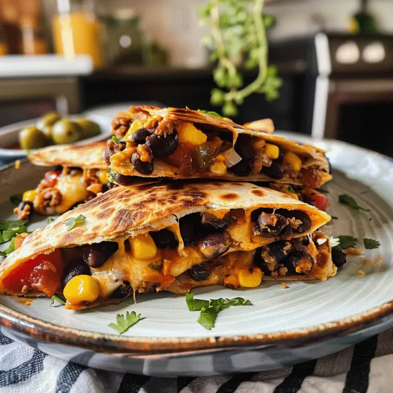 Black Bean Quesadillas on a Plate
