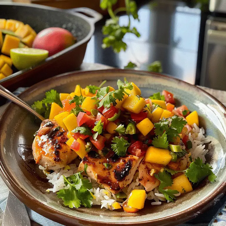 Memorial Day Mango Salsa Chicken Dish