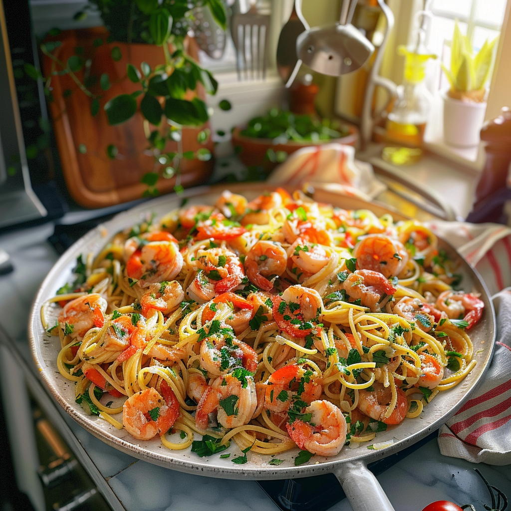 Shrimp Scampi Pasta Dish