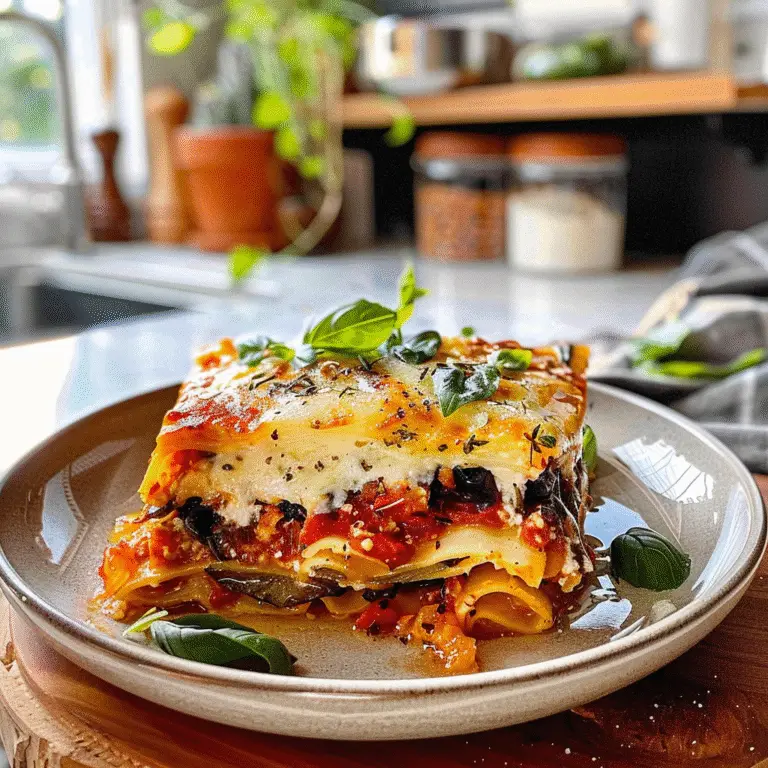 Veggie Lasagna on a Plate