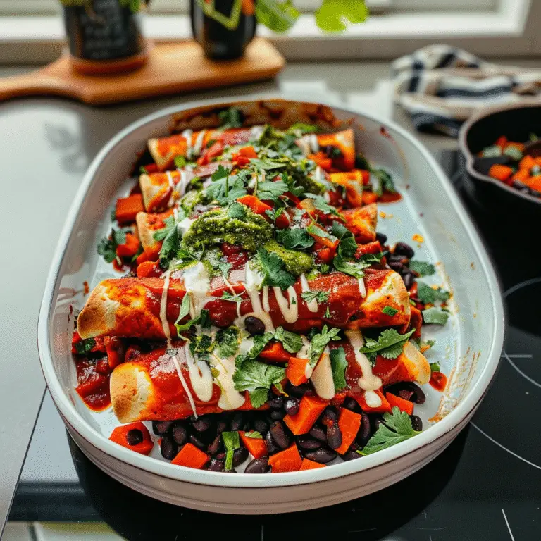 Sweet Potato Black Bean Enchiladas