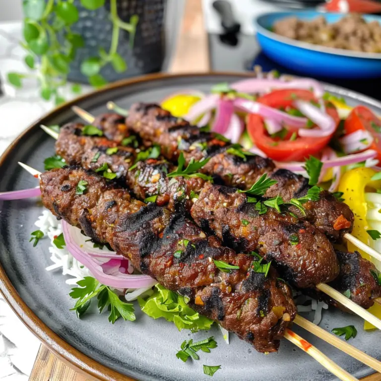 Beef Kofta Kebabs on the Grill