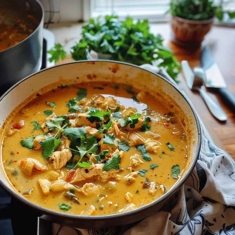 Chicken Curry Soup in a Bowl