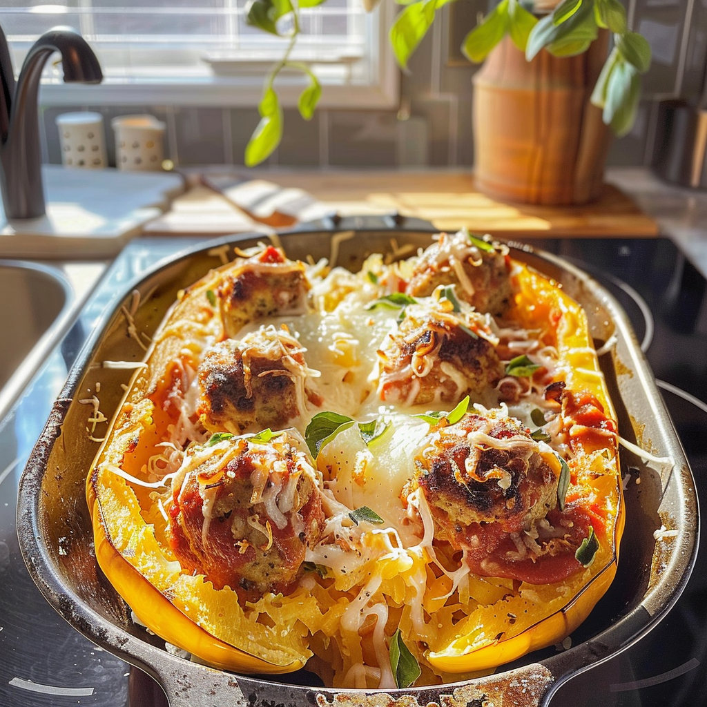Spaghetti Squash Turkey Meatballs