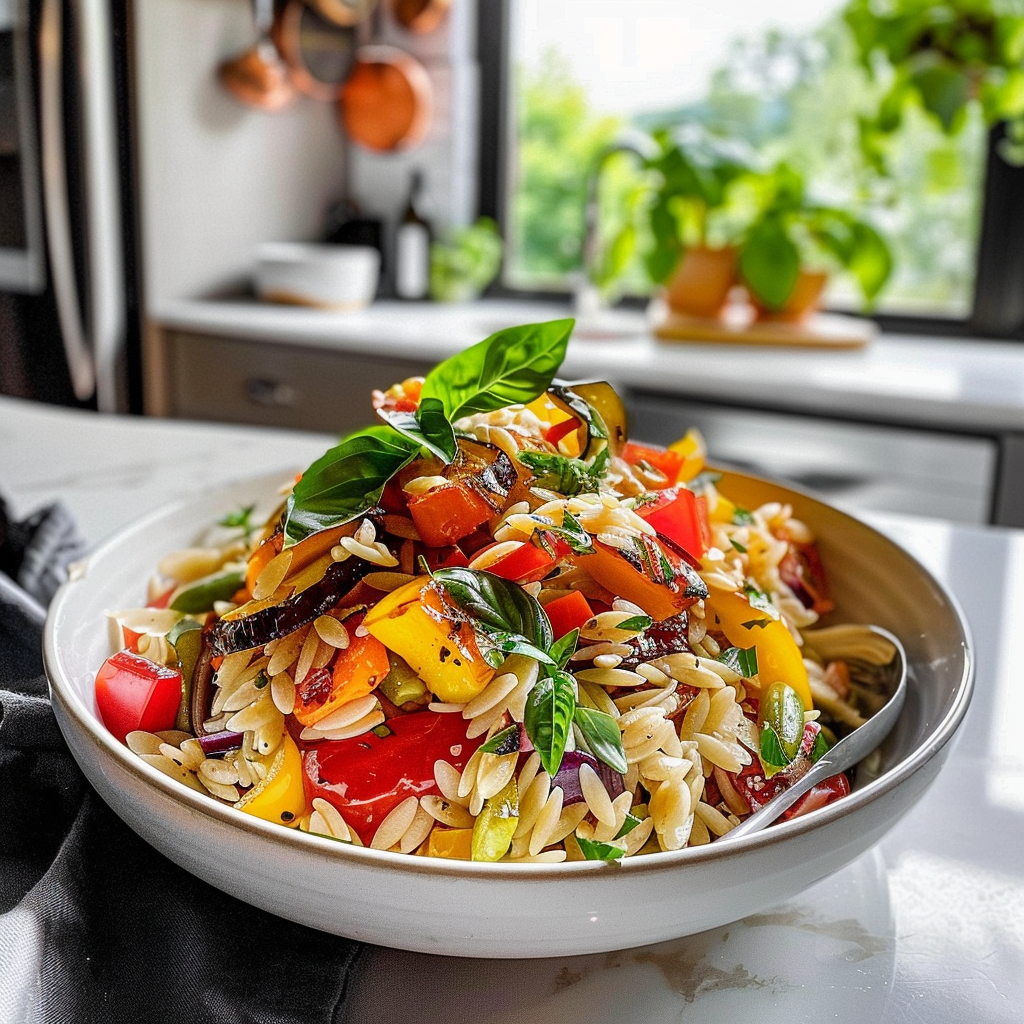 Grilled Vegetable Orzo Salad