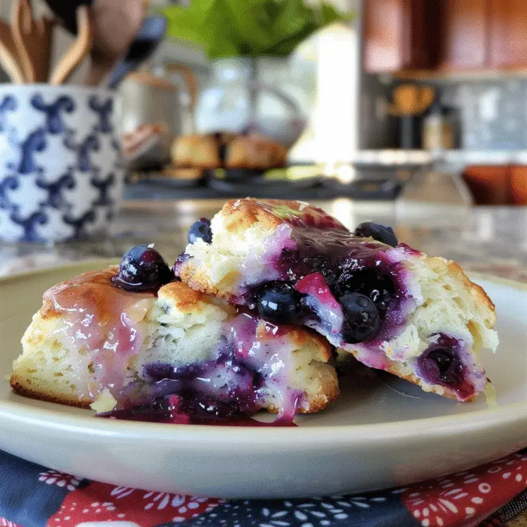 Blueberry Biscuits with Lemon Glaze