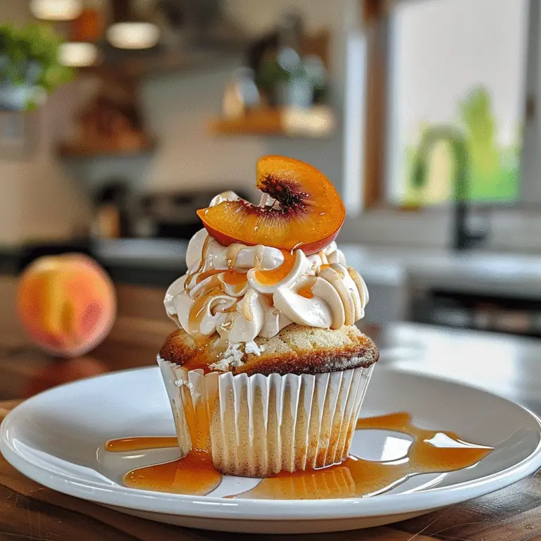 Honey Peach Cream Cheese Cupcakes