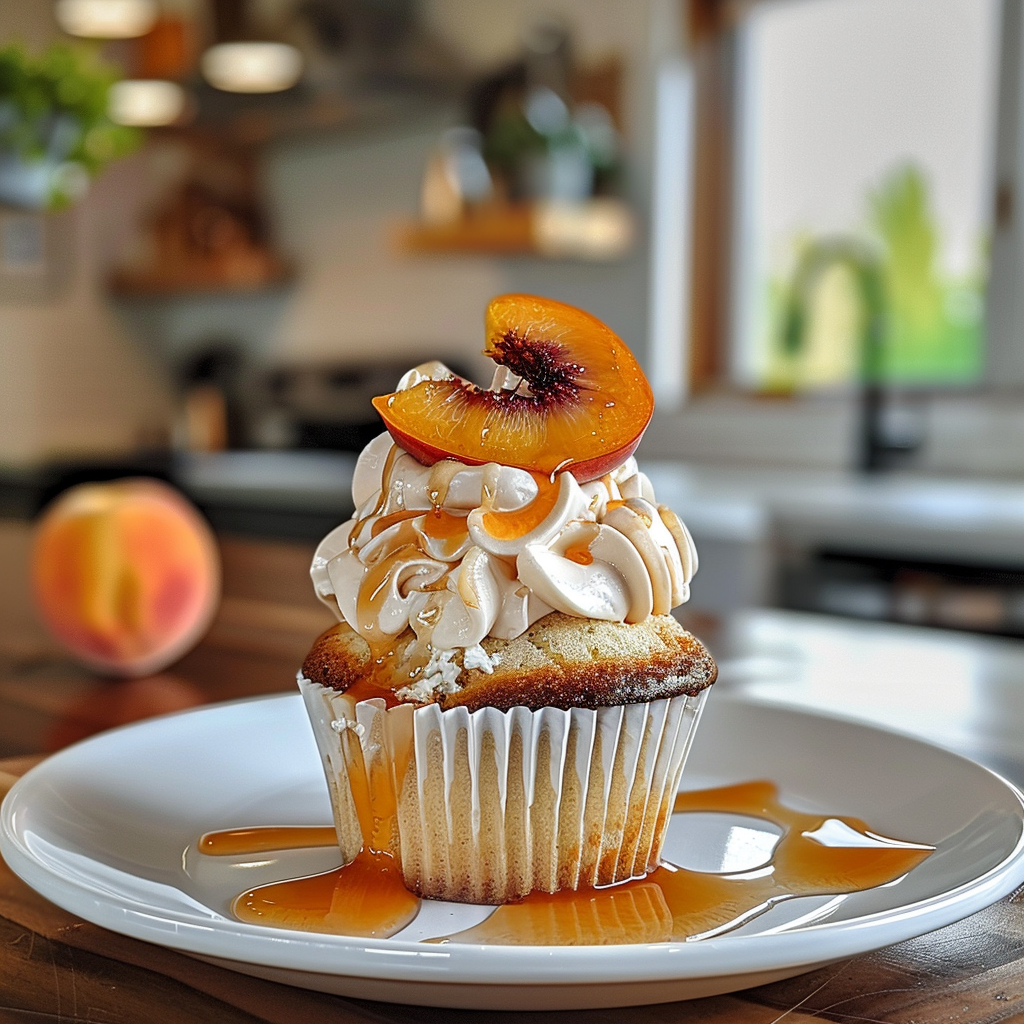 Honey Peach Cream Cheese Cupcakes