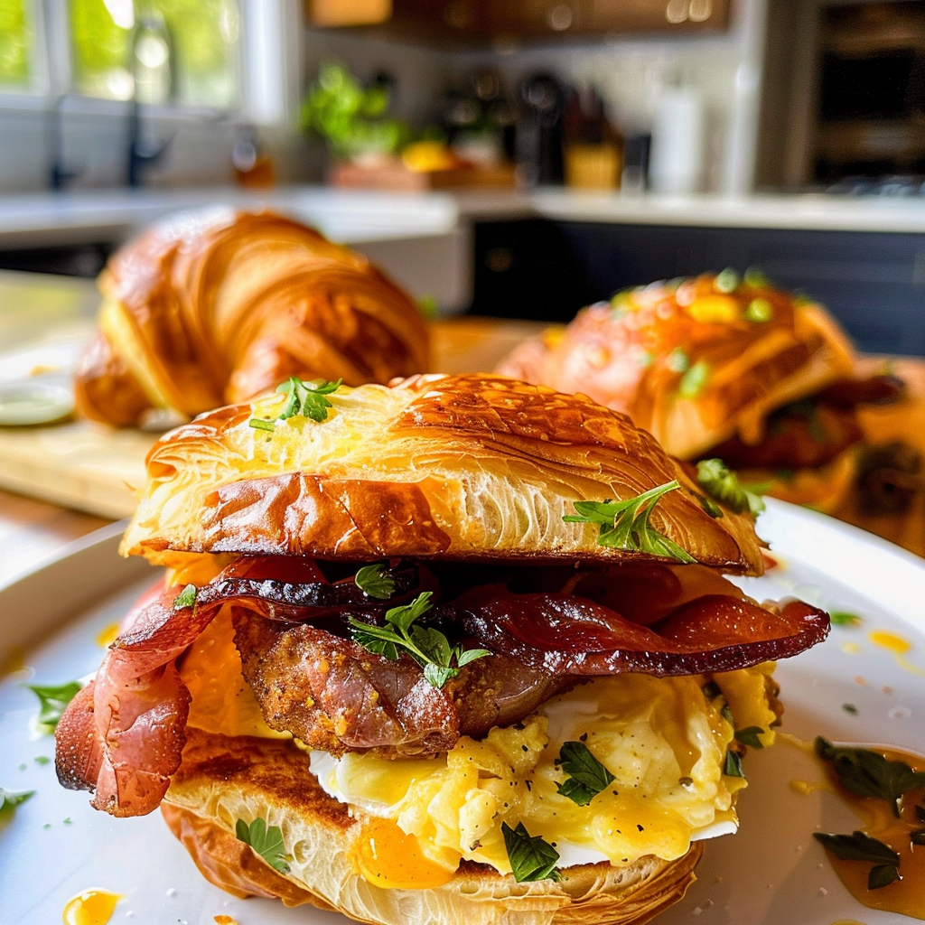 Killer Maple Mustard Croissant Sandwiches