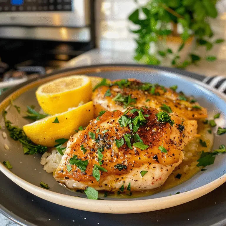 Lemon Pepper Chicken Dish on Plate