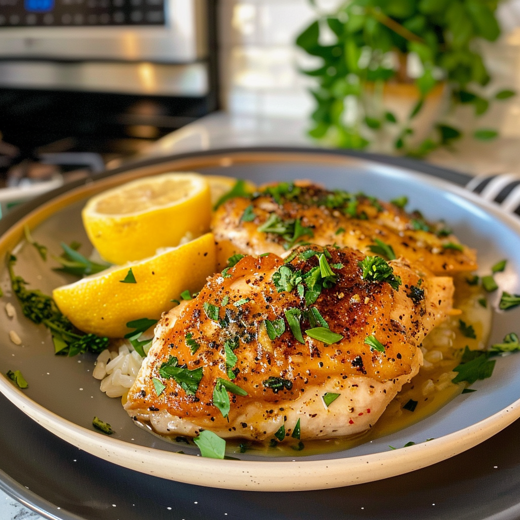 Lemon Pepper Chicken Dish on Plate