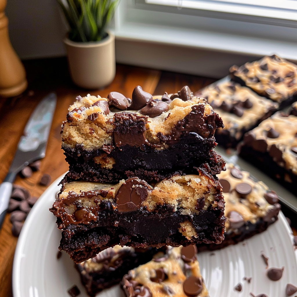 Nostalgic Cookie Dough Brownies Dessert