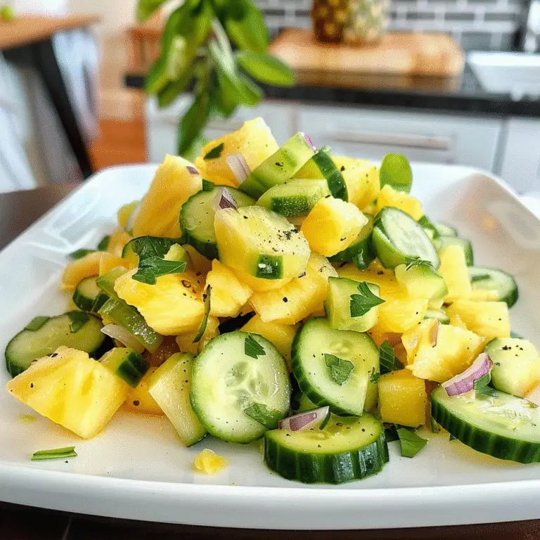 Pineapple Cucumber Salad Dish