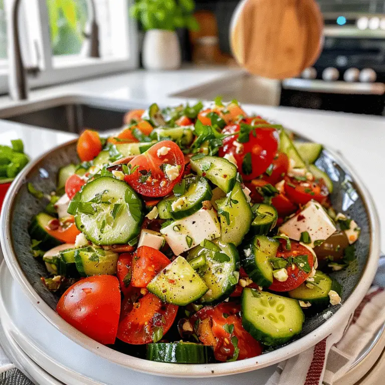 Memorial Day Salad with Cucumbers and Tomatoes