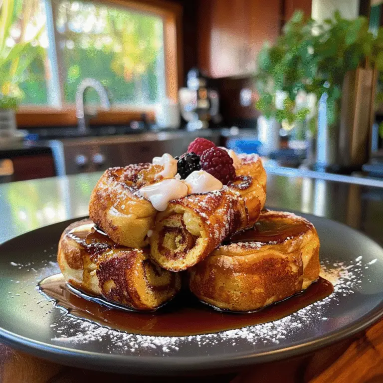Hawaiian Roll French Toast on a Plate