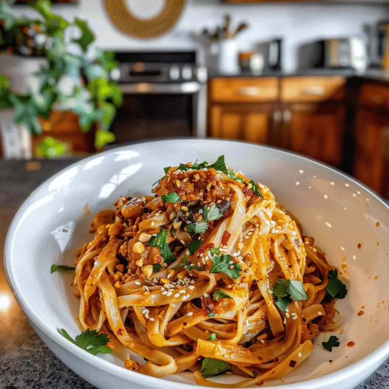 Thai Red Curry Noodles Dish