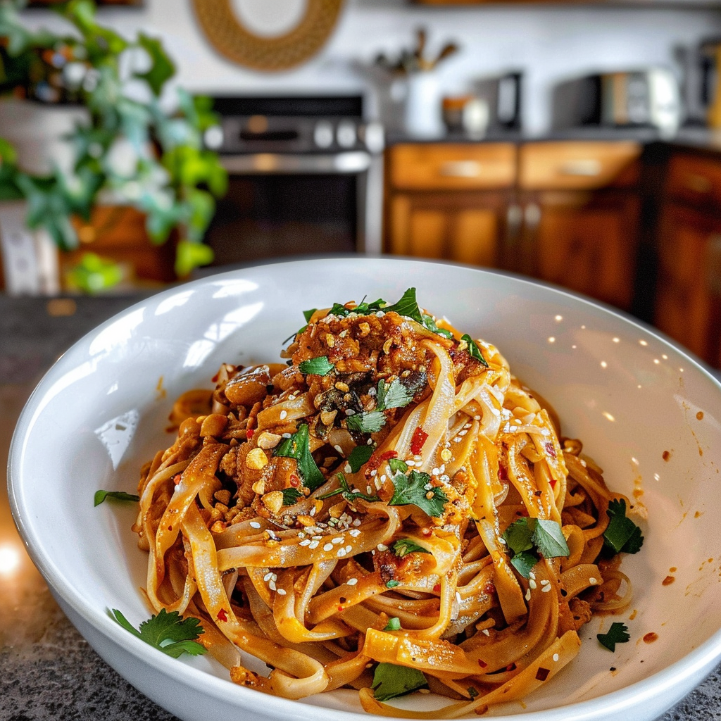 Thai Red Curry Noodles Dish