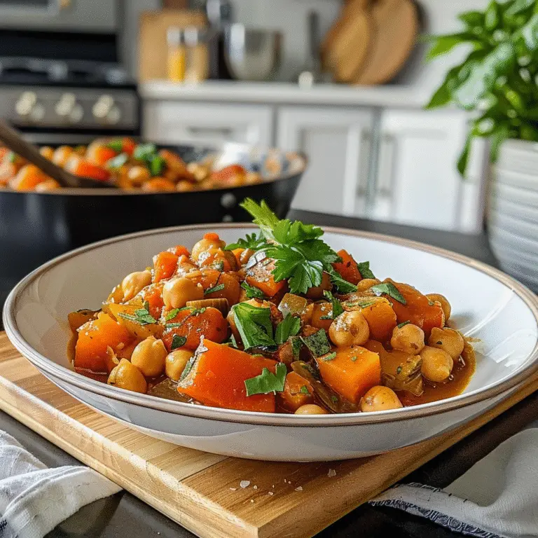 Chickpea and Vegetable Stew in a Bowl