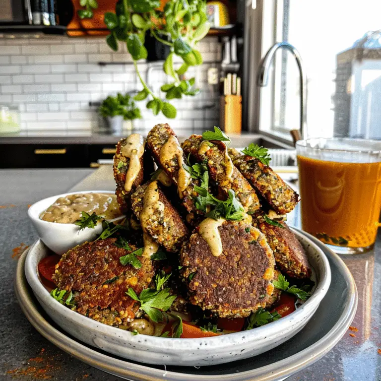 Baked Falafel on a colorful plate