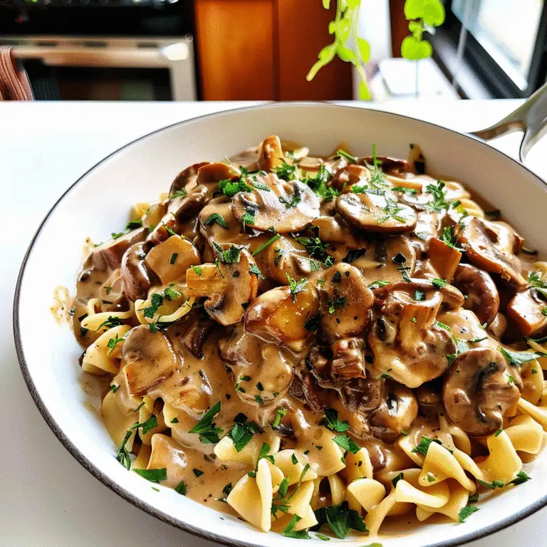 Mushroom Stroganoff Dish