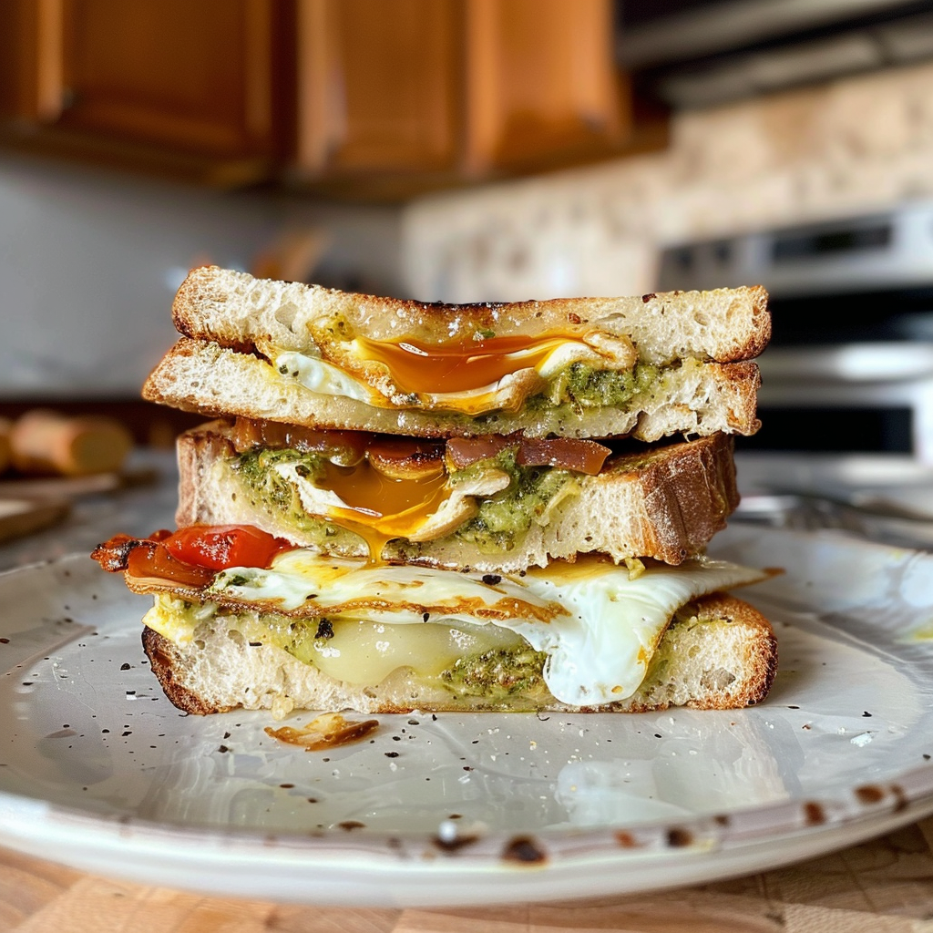 Pesto Egg Breakfast Sandwich