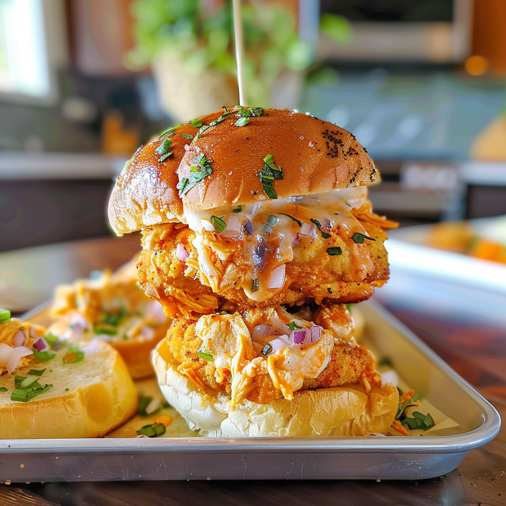 Buffalo Chicken Sliders Plated