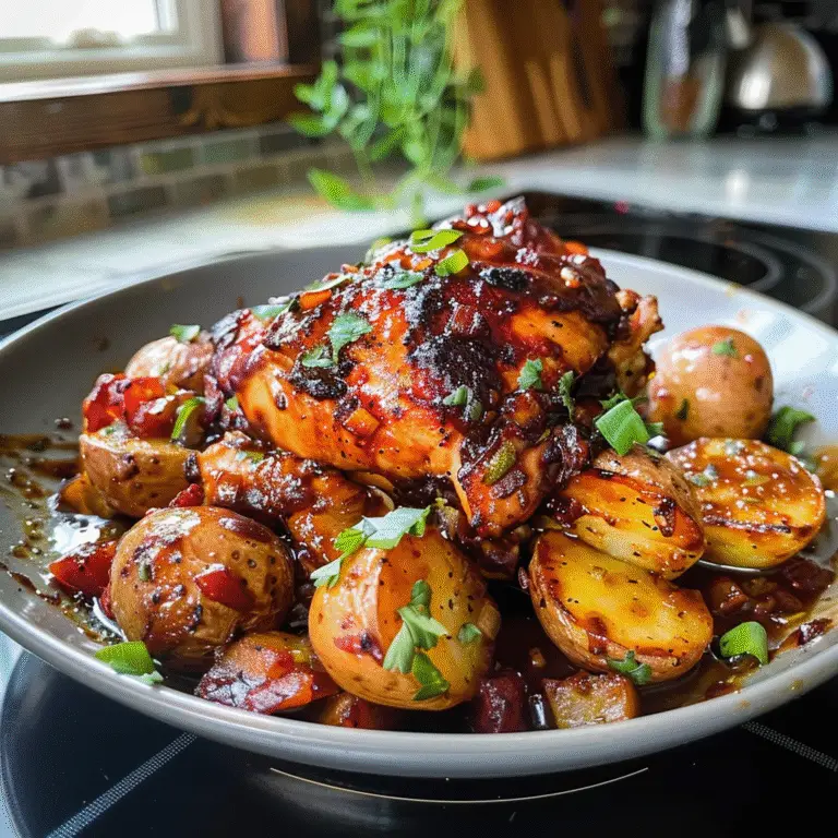 Barbecue Chicken and Potatoes Dish