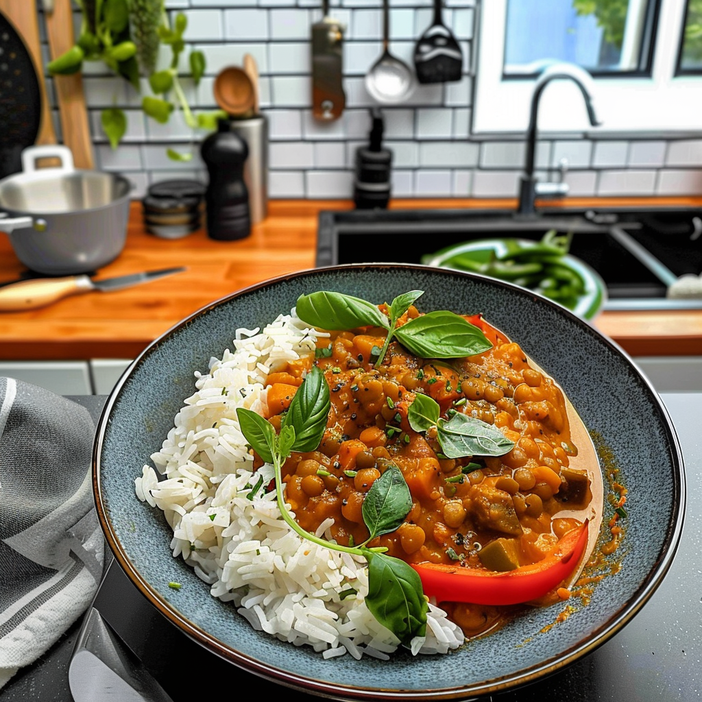 Lentil and Vegetable Curry Dish