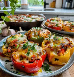 Stuffed Bell Peppers on a Plate