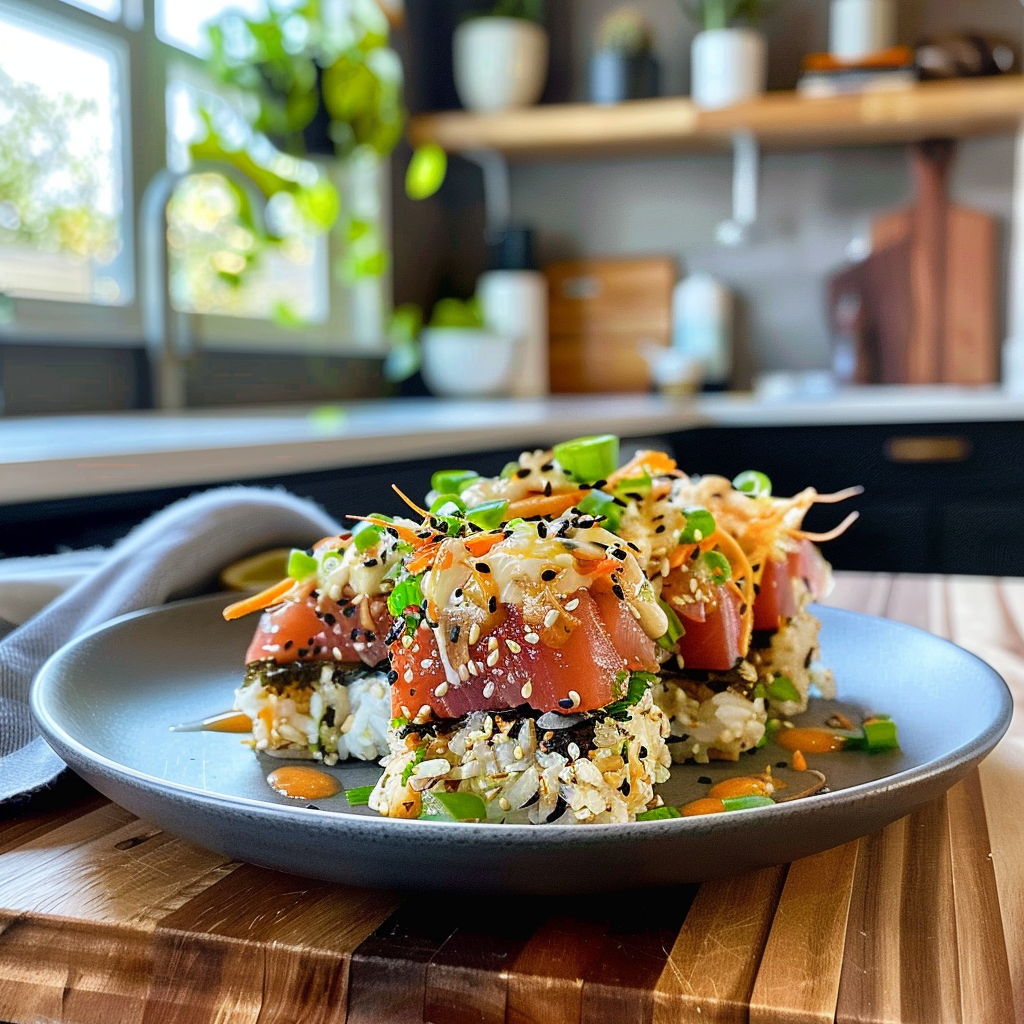Crispy Rice with Spicy Tuna Dish
