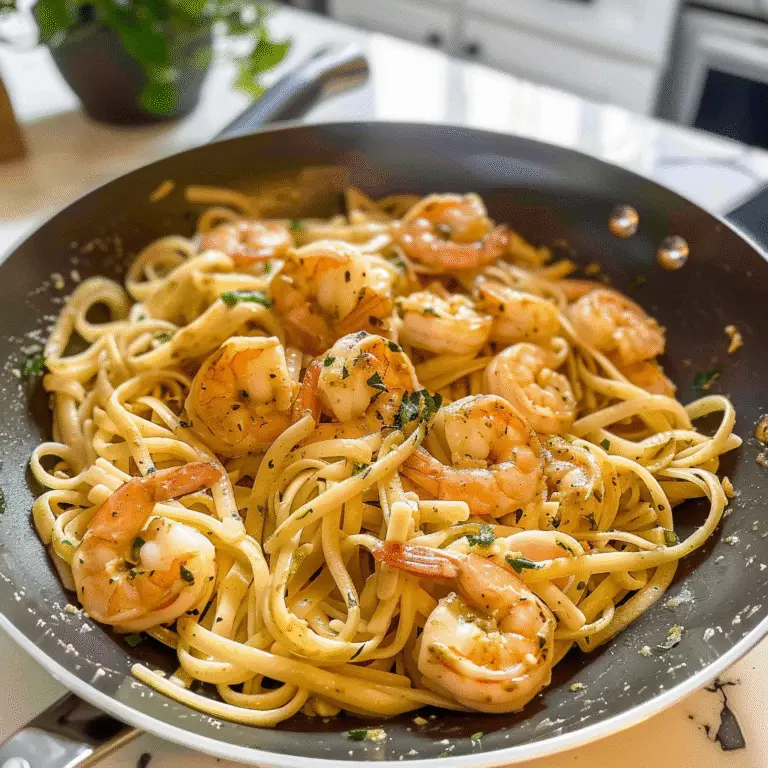 Creamy Garlic Shrimp Pasta Dish