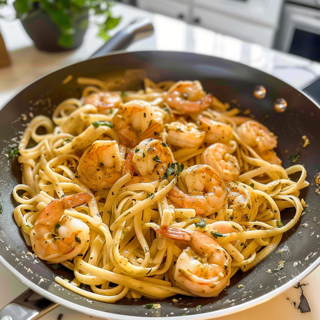 Creamy Garlic Shrimp Pasta Dish