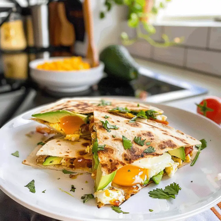 Egg and Avocado Breakfast Quesadilla