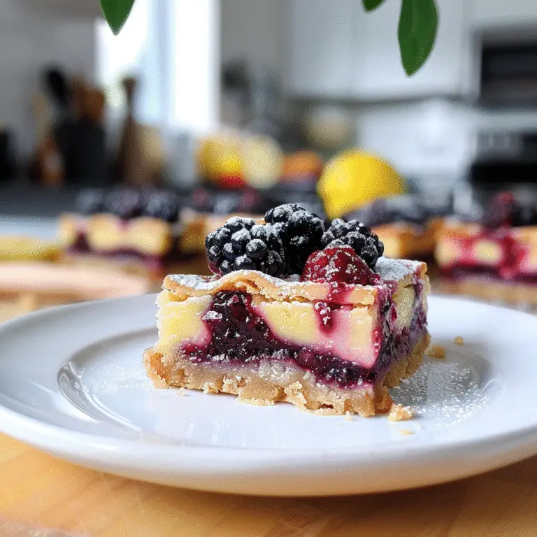 Blackberry Lemon Bars Fresh and Zesty