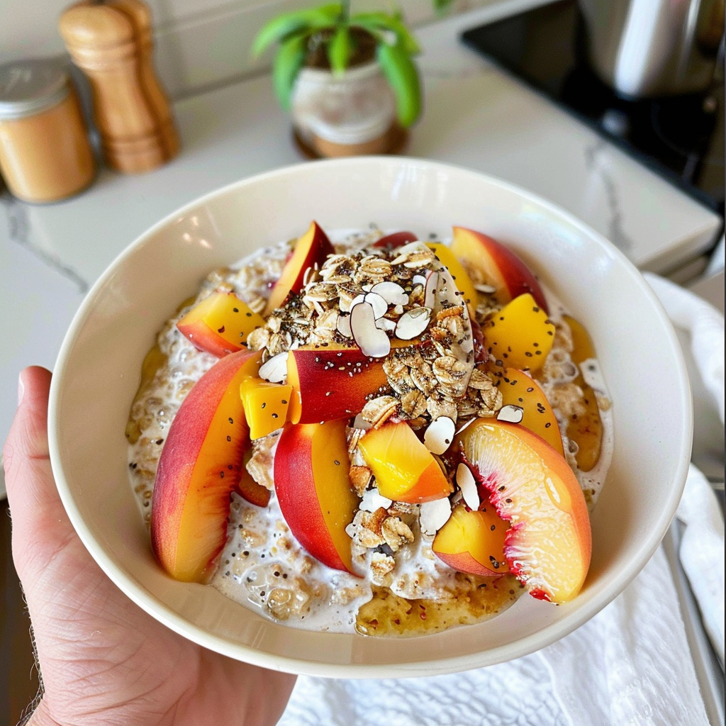 Peach Vanilla Overnight Oats