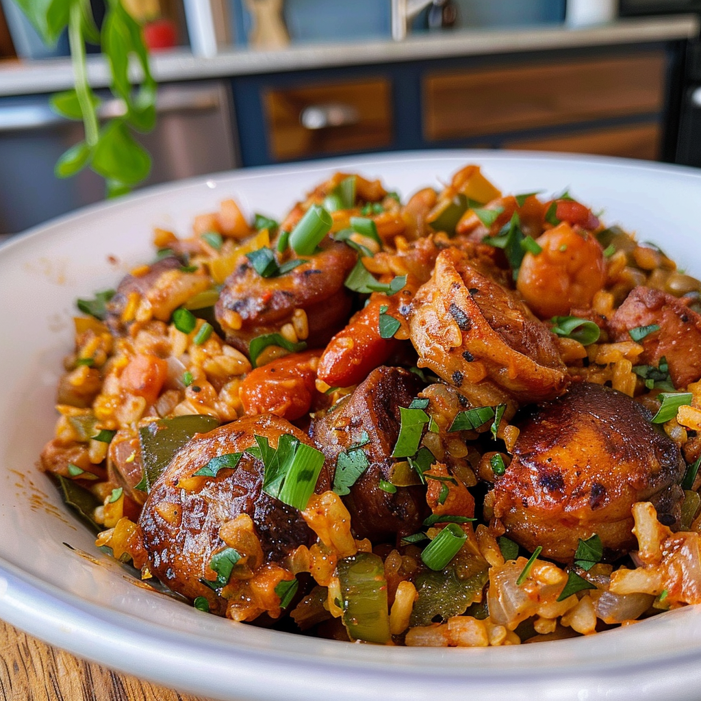 Delicious Cajun Jambalaya Served Hot