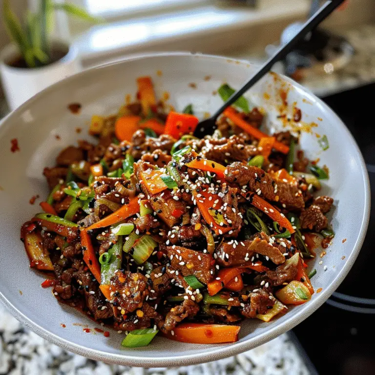 Korean Beef and Vegetables Dish