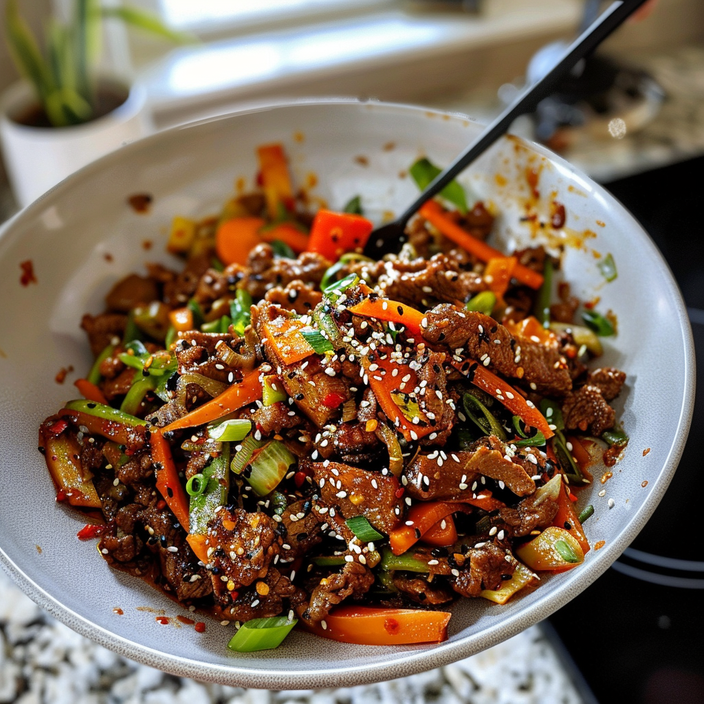 Korean Beef and Vegetables Dish