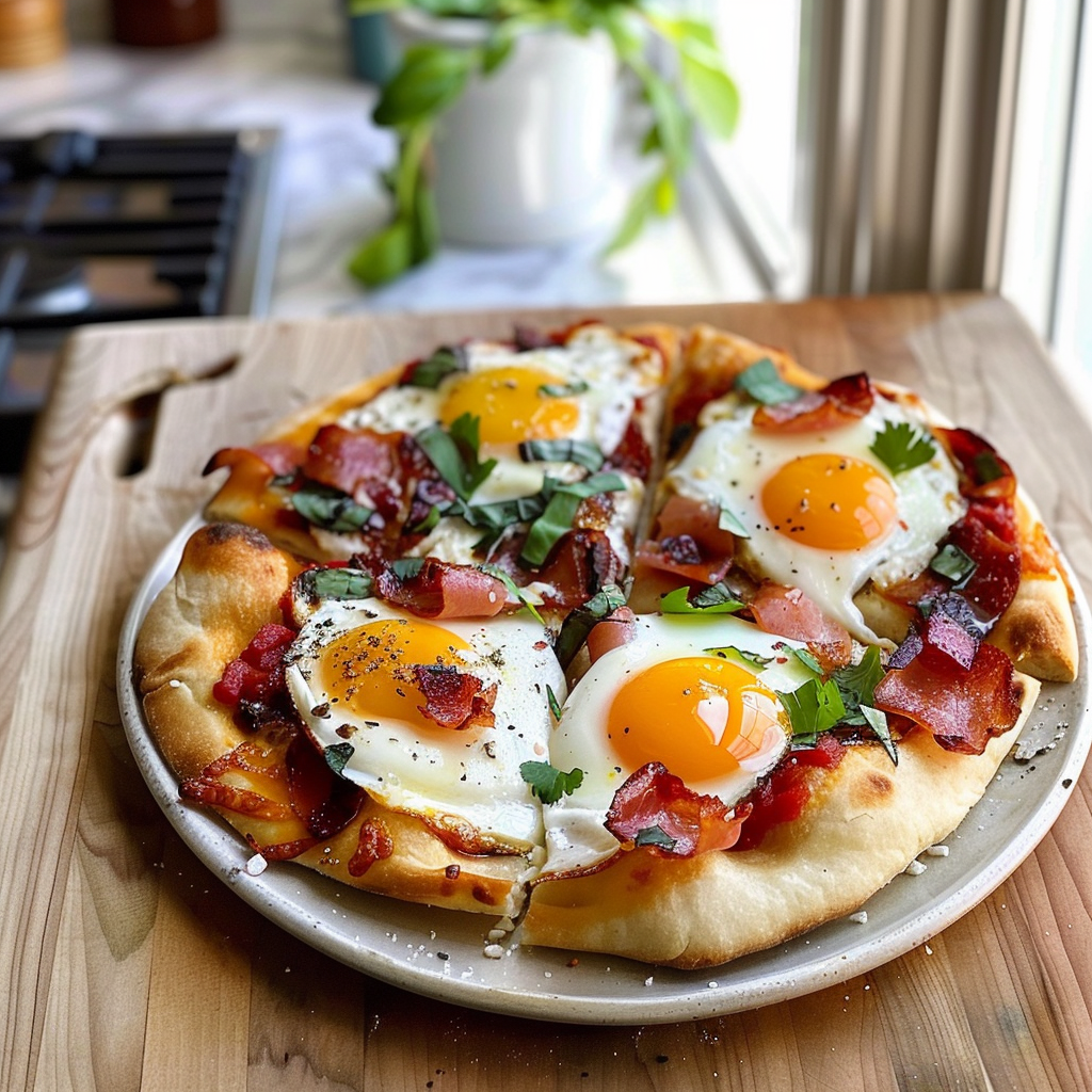 Breakfast Pizza with Eggs