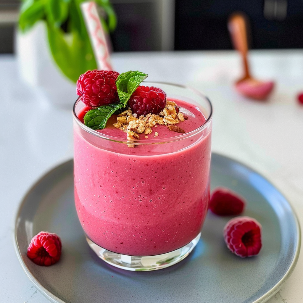 Peach Raspberry Smoothie Delight