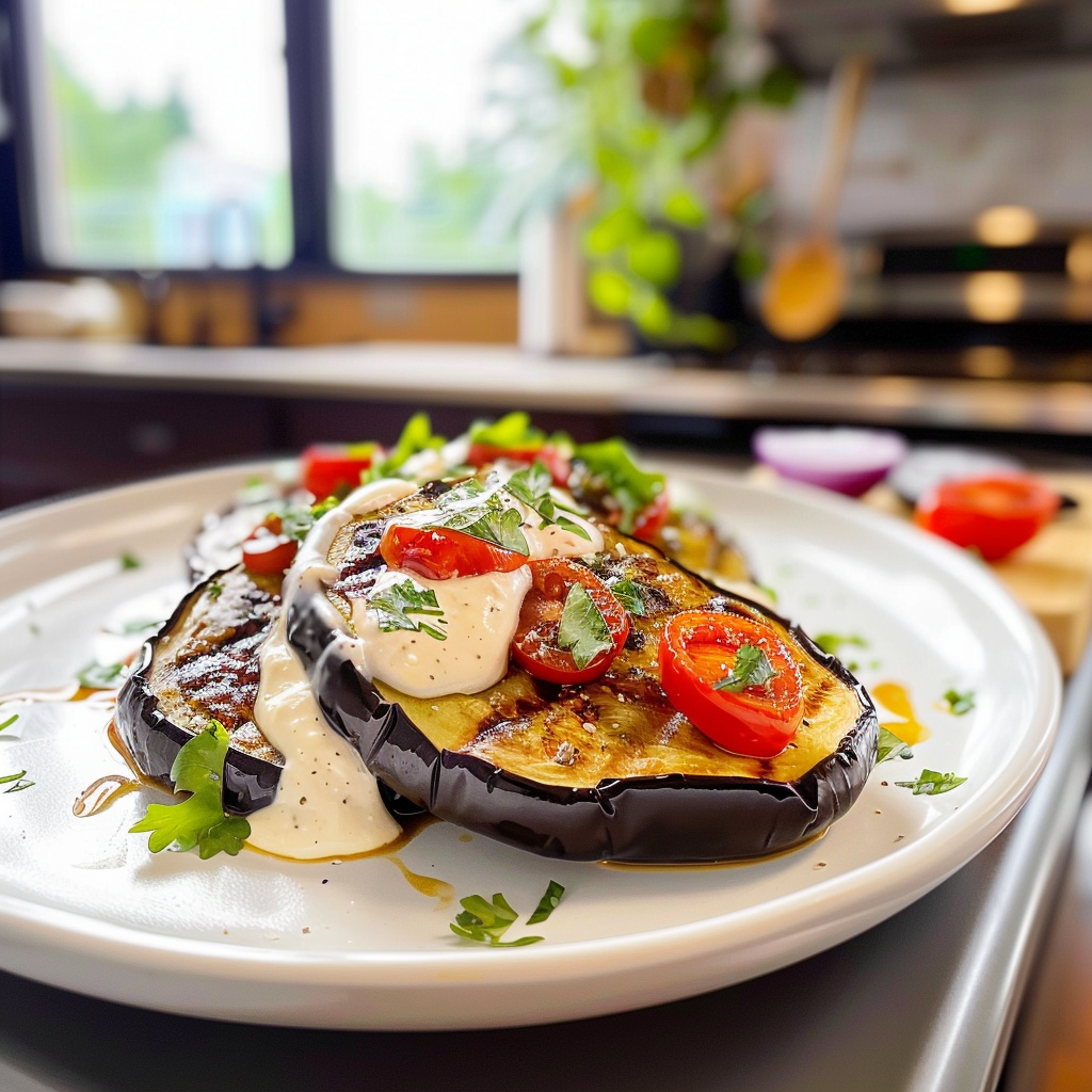 Grilled Eggplant Ready to Serve