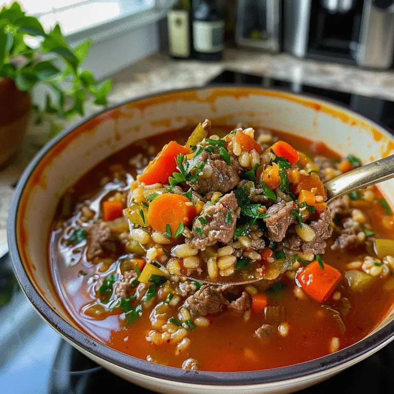 Beef and Barley Soup Bowl