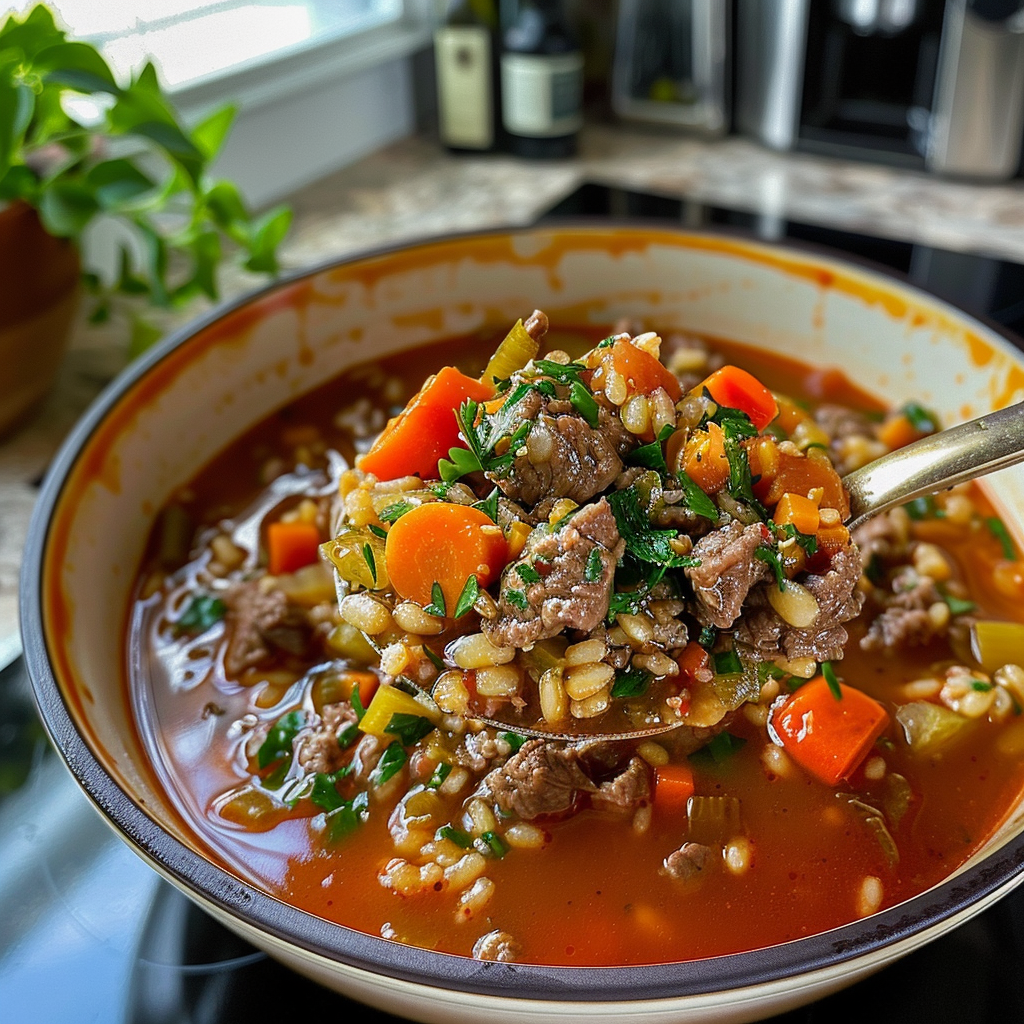 Beef and Barley Soup Bowl