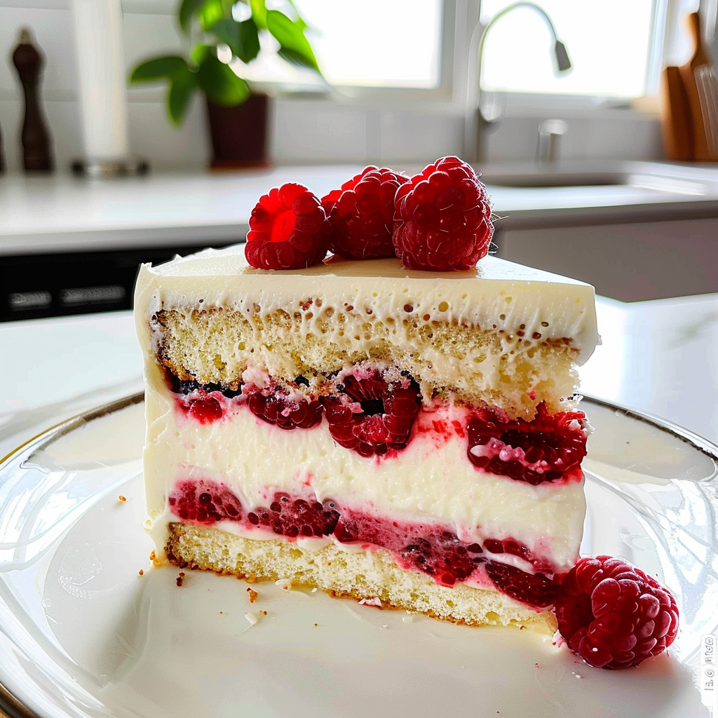 White Chocolate Raspberry Cake
