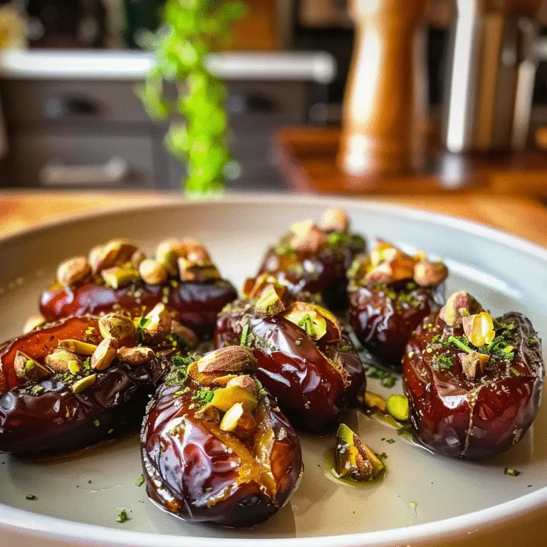 Honey Pistachio Ricotta Stuffed Dates