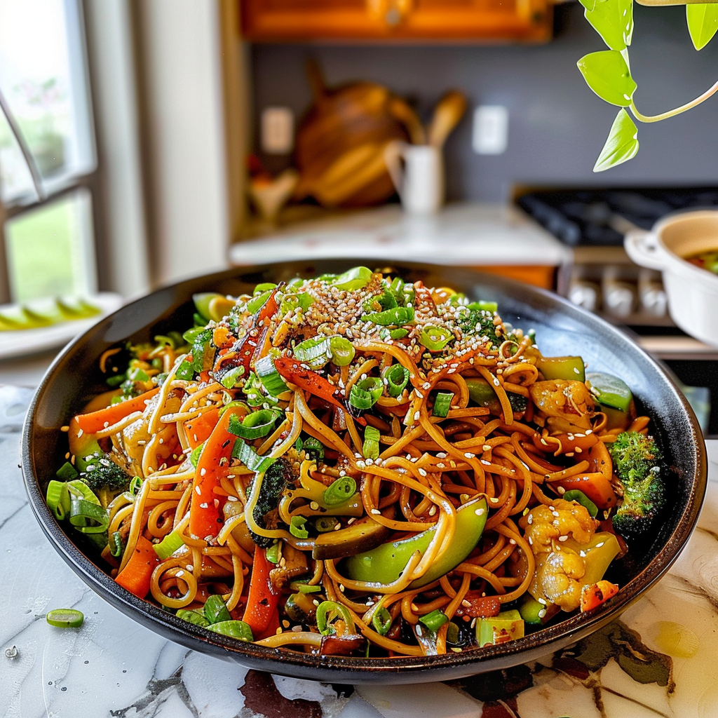Delicious Vegetable Lo Mein Dish