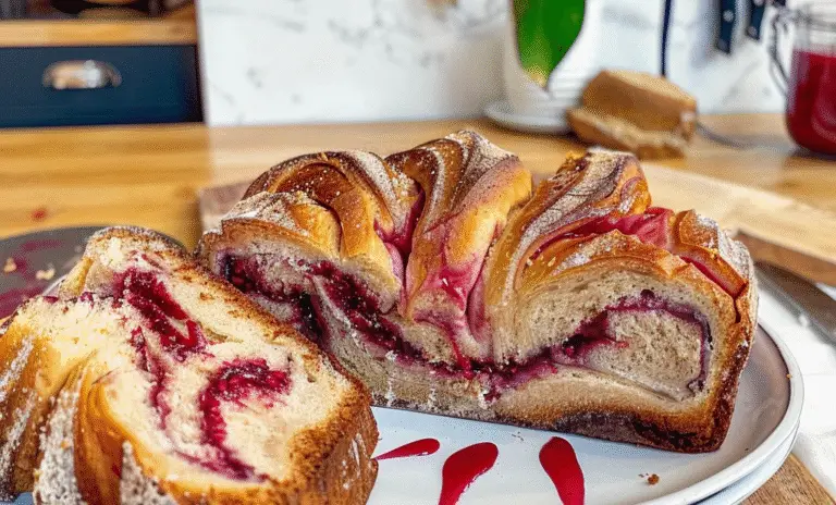 Raspberry Swirl Brioche Loaf