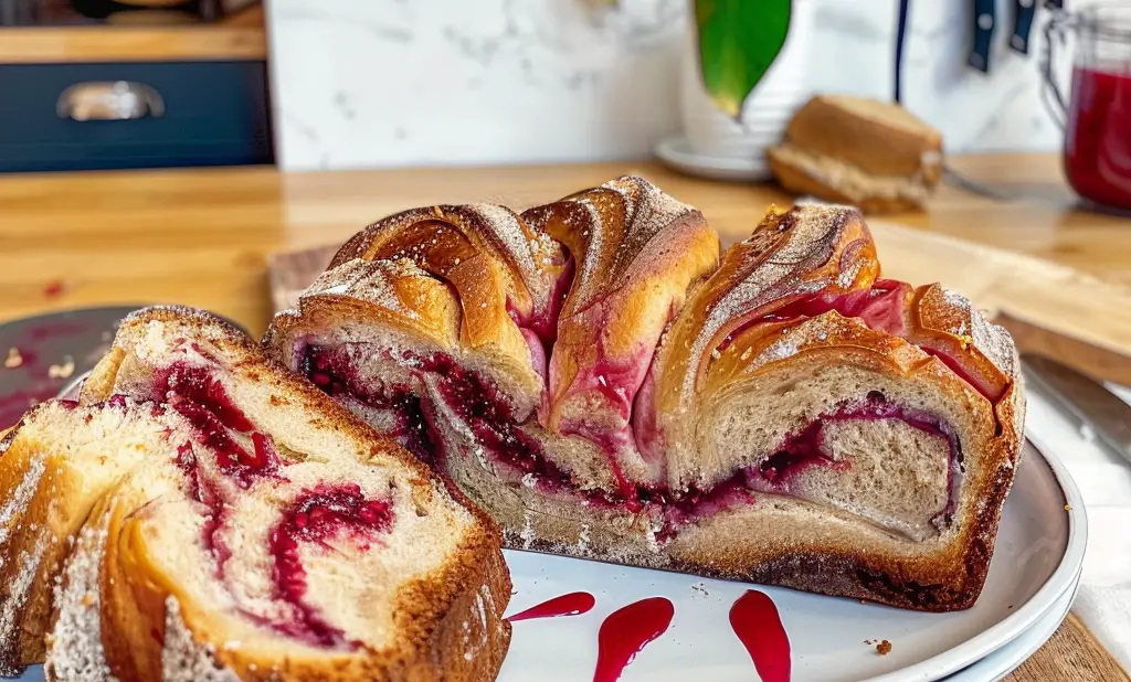Raspberry Swirl Brioche Loaf