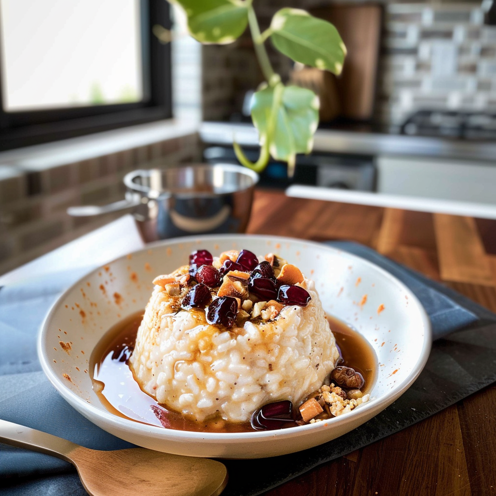 Breakfast Rice Pudding in a Bowl