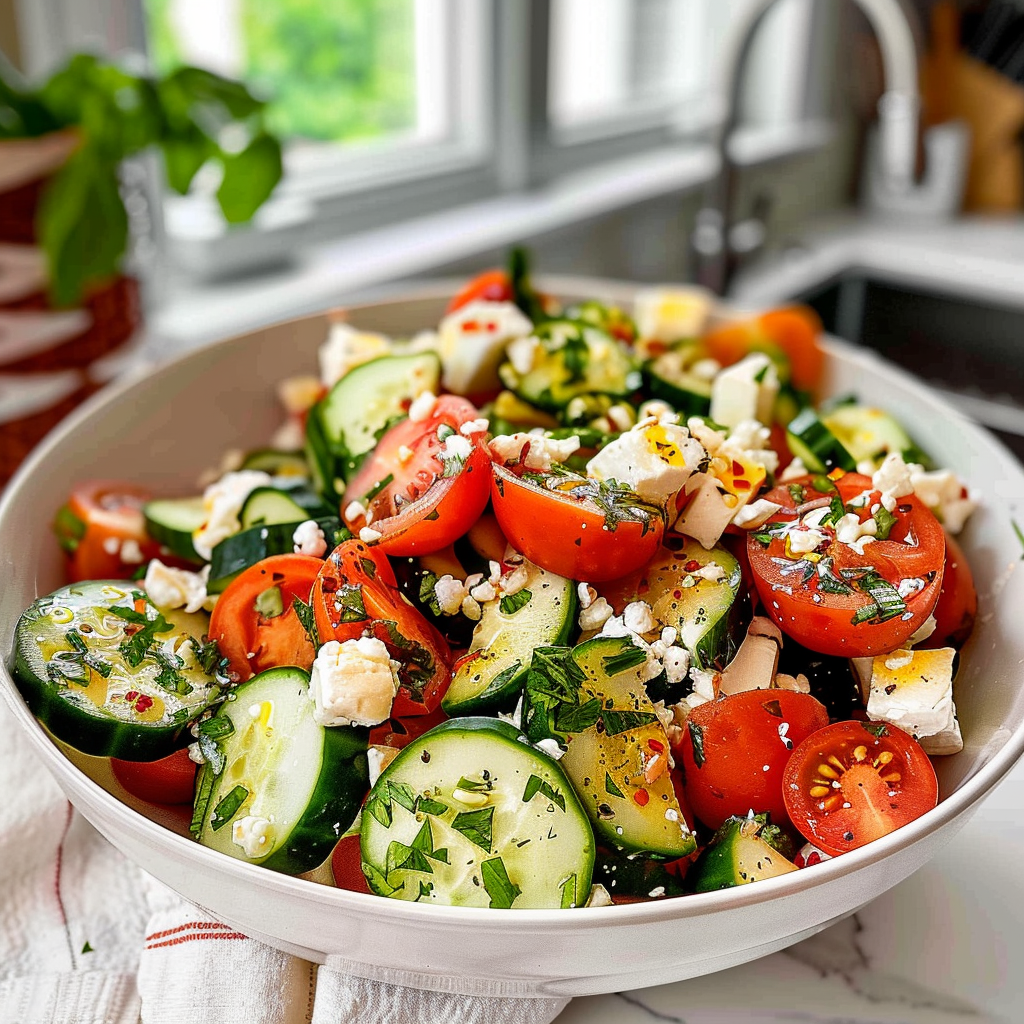 Tomato Cucumber Feta Salad